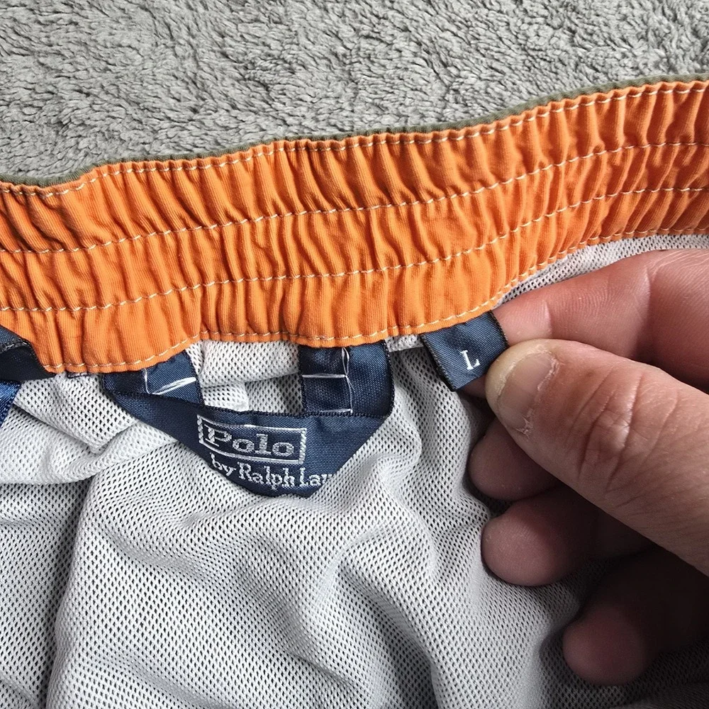 Polo Ralph Lauren Lined Swim Trunks Mens L Green Drawstring 9